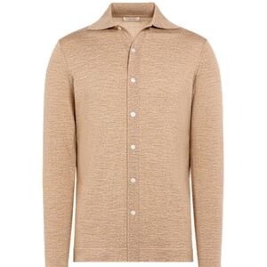 Suitsupply 100% Merino Wool Long Sleeve Polo Cardigan Men's Large